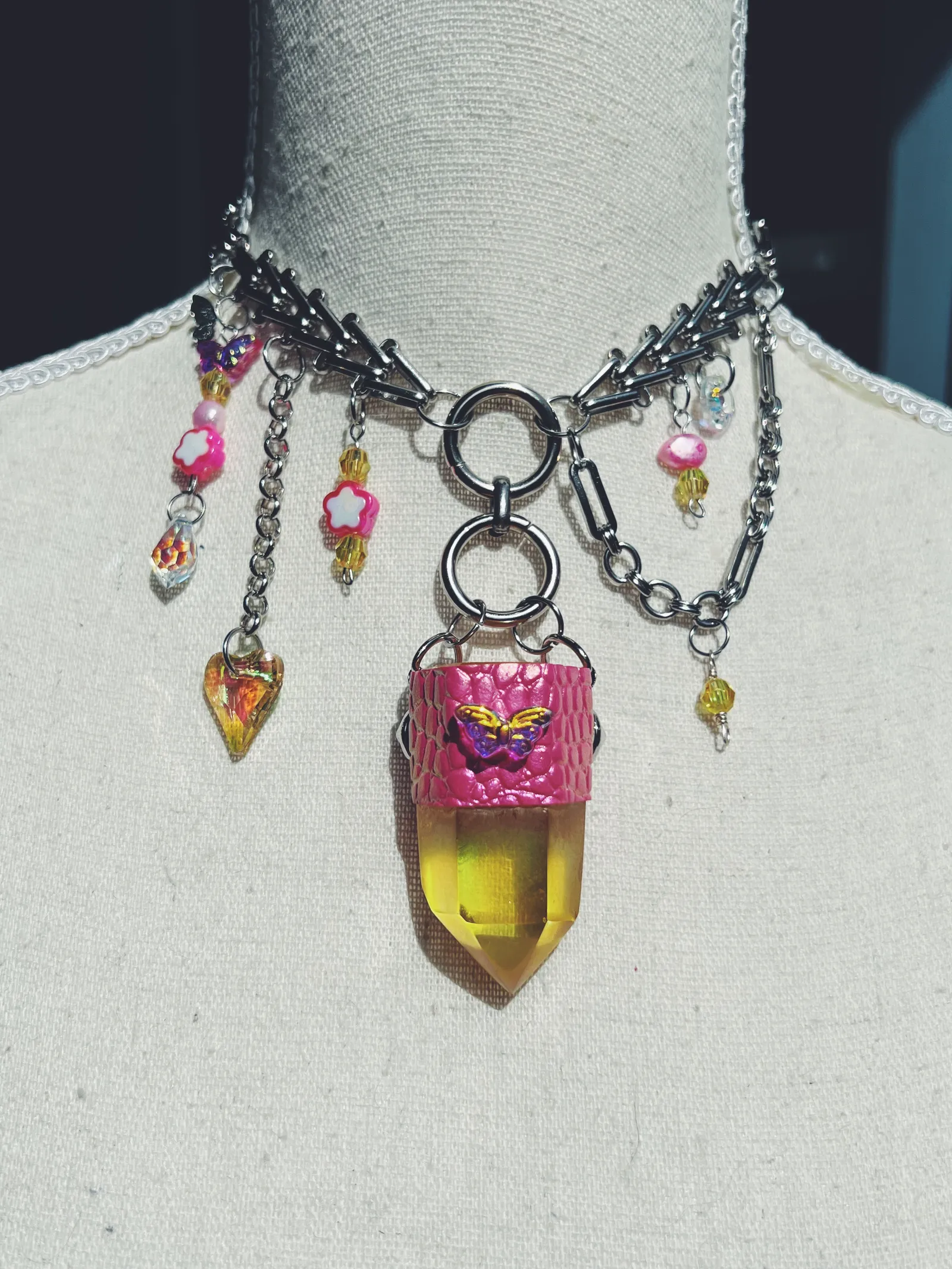 Color Pop Butterfly Angel Aura Necklace