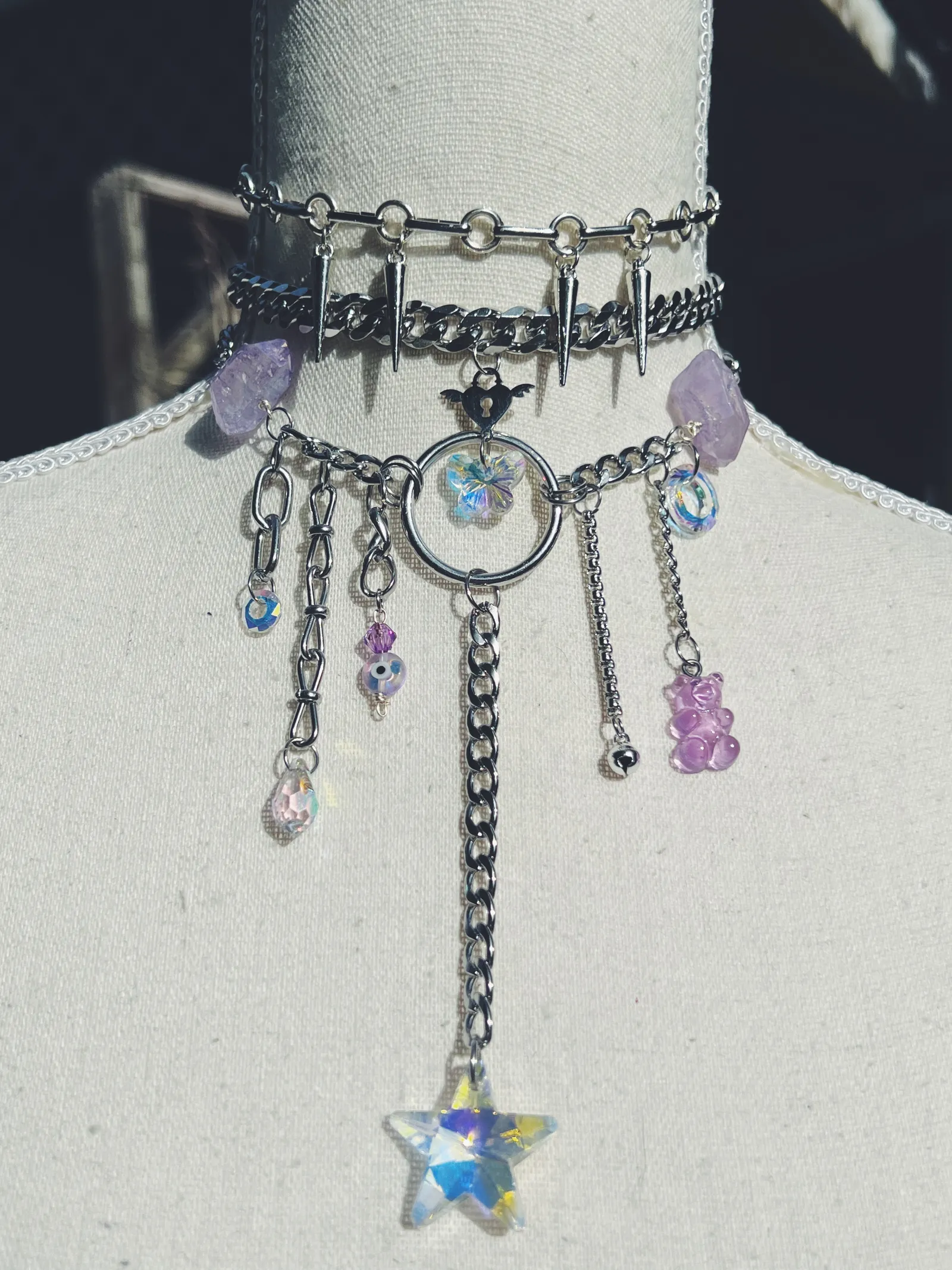 Purple Gummy Bear Aura Necklace